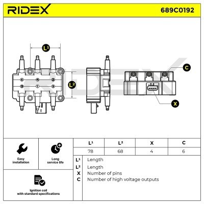 Ignition Coil RIDEX 689C0192 689C0192 - photo 2