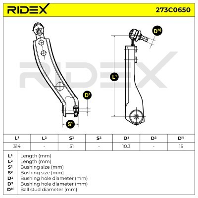 Control Arm RIDEX 273C0650 273C0650 - photo 5