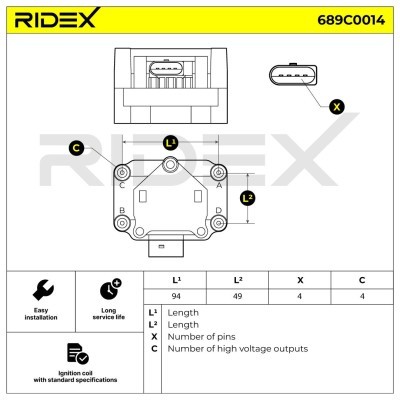 Ignition Coil RIDEX 689C0014 689C0014 - photo 7