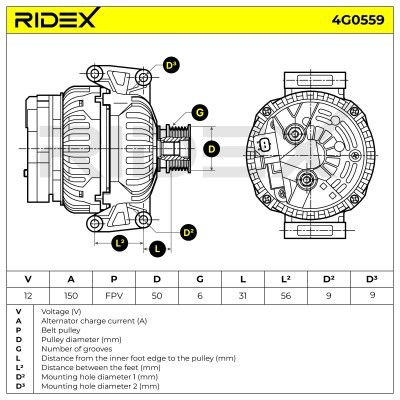 Alternator RIDEX 4G0559 4G0559 - photo 7