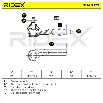 Tie Rod End RIDEX 914T0329 914T0329 - photo 5