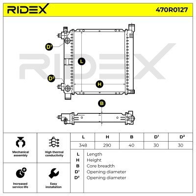 Radiator, Engine Cooling RIDEX 470R0127 470R0127 - photo 4