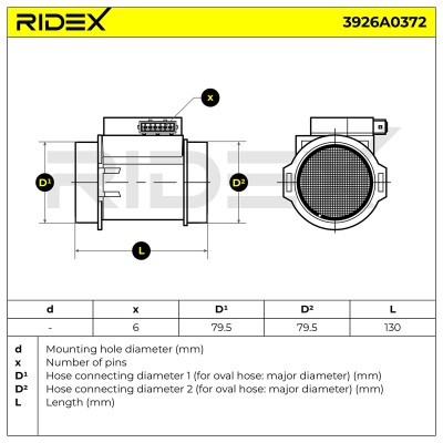 Air Mass Sensor RIDEX 3926A0372 3926A0372 - photo 6