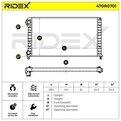 Radiator, Engine Cooling RIDEX 470R0701 470R0701 - photo 5