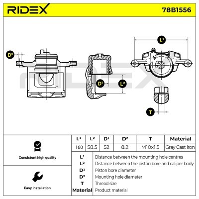Brake Caliper RIDEX 78B1556 78B1556 - photo 6