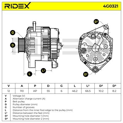 Alternator RIDEX 4G0321 4G0321 - photo 8