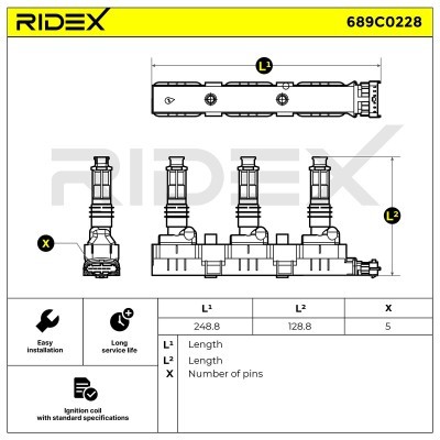 Ignition Coil RIDEX 689C0228 689C0228 - photo 4