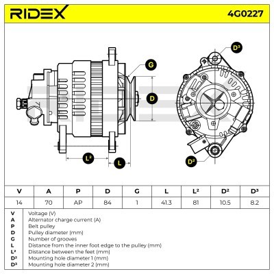 Alternator RIDEX 4G0227 4G0227 - photo 5