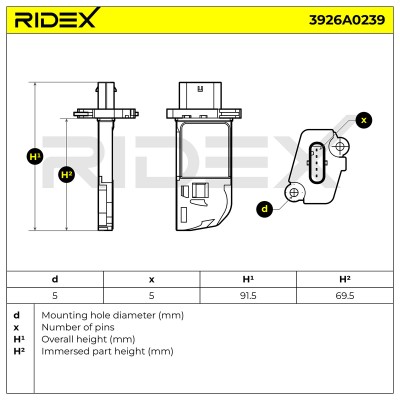Air Mass Sensor RIDEX 3926A0239 3926A0239 - photo 6