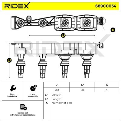 Ignition Coil RIDEX 689C0054 689C0054 - photo 2