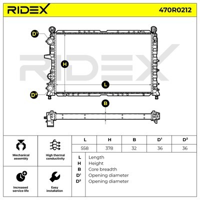 Radiator, Engine Cooling RIDEX 470R0212 470R0212 - photo 8