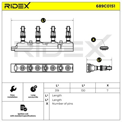 Ignition Coil RIDEX 689C0151 689C0151 - photo 9