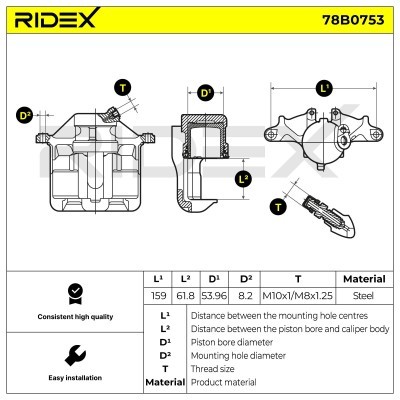 Brake Caliper RIDEX 78B0753 78B0753 - photo 5