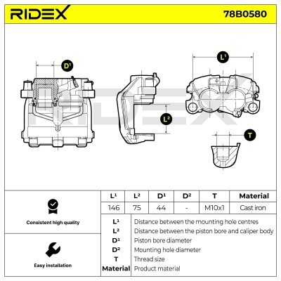 Brake Caliper RIDEX 78B0580 78B0580 - photo 5
