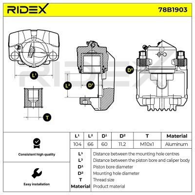 Brake Caliper RIDEX 78B1903 78B1903 - photo 3