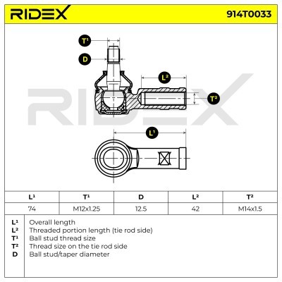 Tie Rod End RIDEX 914T0033 914T0033 - photo 3