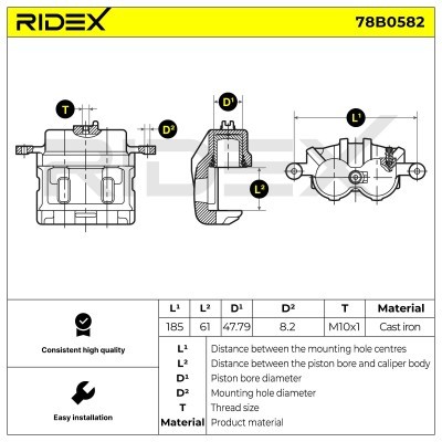 Brake Caliper RIDEX 78B0582 78B0582 - photo 5