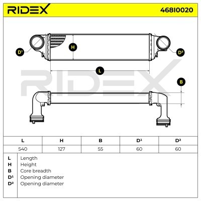 Intercooler, Charger RIDEX 468I0020 468I0020 - photo 5