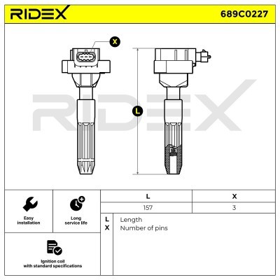 Ignition Coil RIDEX 689C0227 689C0227 - photo 2