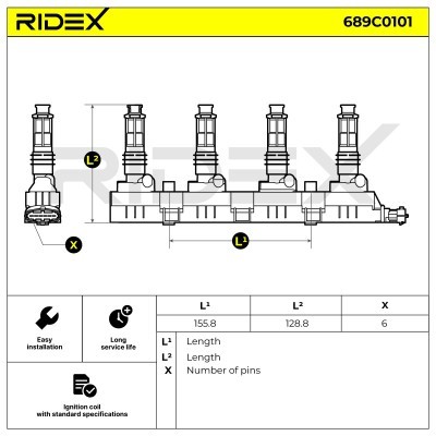 Ignition Coil RIDEX 689C0101 689C0101 - photo 9