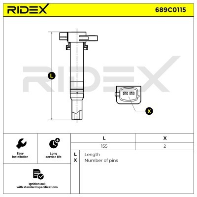Ignition Coil RIDEX 689C0115 689C0115 - photo 2