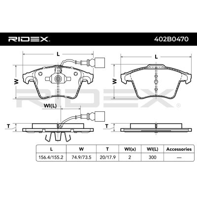 Brake Pads Set RIDEX 402B0470 402B0470 - photo 3