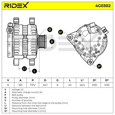 Alternator RIDEX 4G0302 4G0302 - photo 7