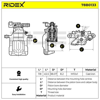 Brake Caliper RIDEX 78B0133 78B0133 - photo 4