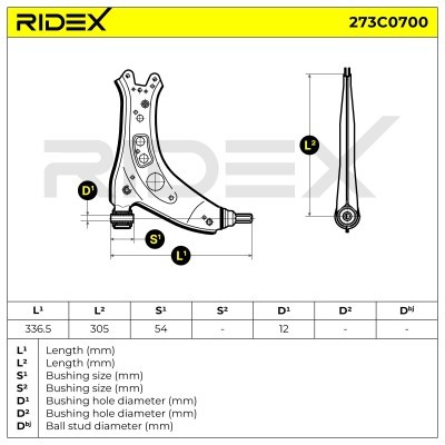 Control Arm RIDEX 273C0700 273C0700 - photo 4