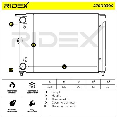 Radiator, Engine Cooling RIDEX 470R0394 470R0394 - photo 7