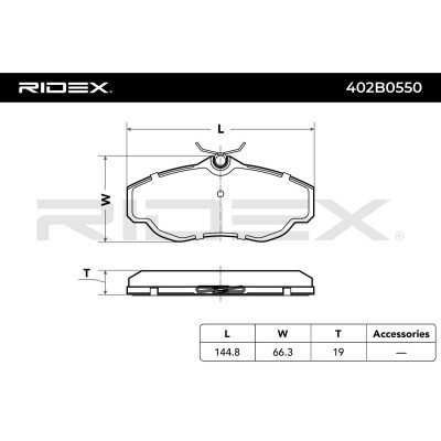 Brake Pads Set RIDEX 402B0550 402B0550 - photo 6