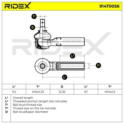 Tie Rod End RIDEX 914T0056 914T0056 - photo 6