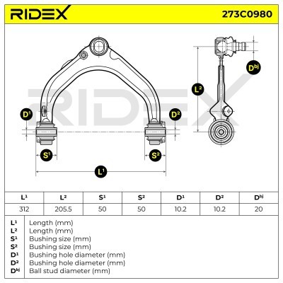 Control Arm RIDEX 273C0980 273C0980 - photo 6