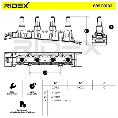Ignition Coil RIDEX 689C0102 689C0102 - photo 8