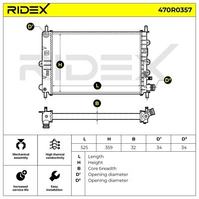 Radiator, Engine Cooling RIDEX 470R0357 470R0357 - photo 7
