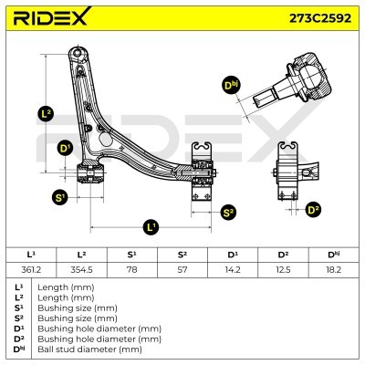 Control Arm RIDEX 273C2592 273C2592 - photo 8