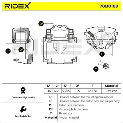 Brake Caliper RIDEX 78B0189 78B0189 - photo 5
