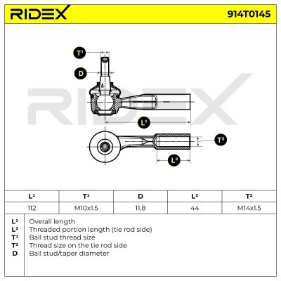 Tie Rod End RIDEX 914T0145 914T0145 - photo 6
