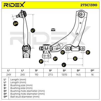 Control Arm RIDEX 273C1390 273C1390 - photo 7