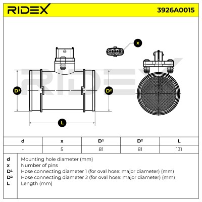 Air Mass Sensor RIDEX 3926A0015 3926A0015 - photo 8