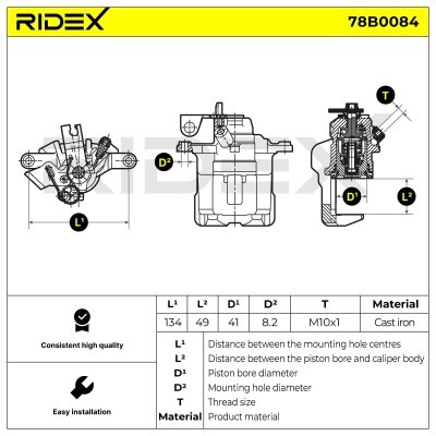 Brake Caliper RIDEX 78B0084 78B0084 - photo 3