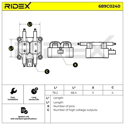 Ignition Coil RIDEX 689C0240 689C0240 - photo 6