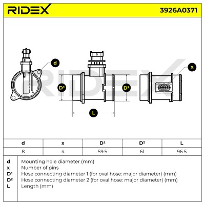 Air Mass Sensor RIDEX 3926A0371 3926A0371 - photo 6