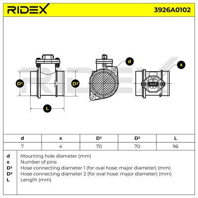 Air Mass Sensor RIDEX 3926A0102 3926A0102 - photo 6