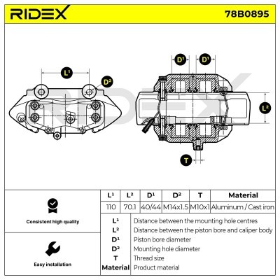 Brake Caliper RIDEX 78B0895 78B0895 - photo 6
