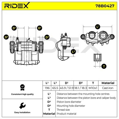 Brake Caliper RIDEX 78B0427 78B0427 - photo 5