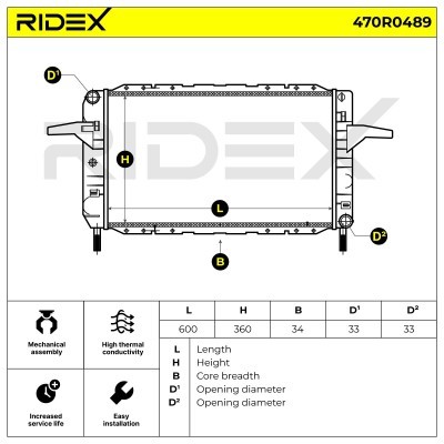 Radiator, Engine Cooling RIDEX 470R0489 470R0489 - photo 5