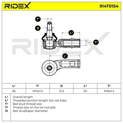 Tie Rod End RIDEX 914T0154 914T0154 - photo 5