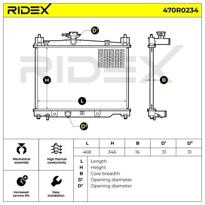 Radiator, Engine Cooling RIDEX 470R0234 470R0234 - photo 4