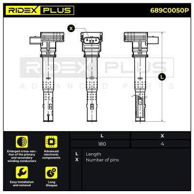 Ignition Coil RIDEX 689C0050P 689C0050P - photo 3